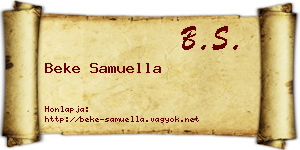 Beke Samuella névjegykártya